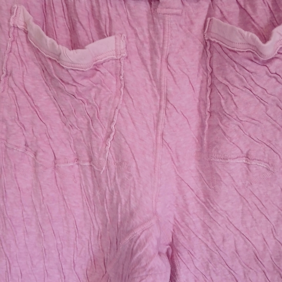 Free People Light Pink Textured Drawstring Capris - Picture 7 of 7